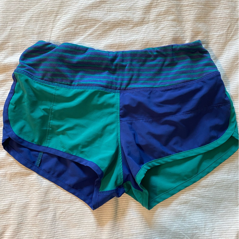 Rabbit Catch Me if You Can blue and aqua run shorts
